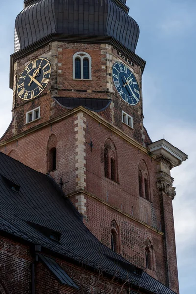 Hamburgo Alemania Reloj Campanario Iglesia Santa Catalina Hauptkirche Katharinen — Foto de Stock