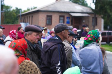 2 Ekim 2017 Cherkasy Bölgesi Ukraynalı kasabasında protesto eylemi