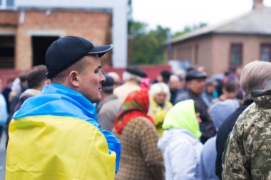 2 Ekim 2017 Cherkasy Bölgesi Ukraynalı kasabasında protesto eylemi