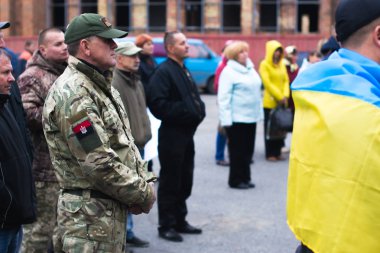 2 Ekim 2017 Cherkasy Bölgesi Ukraynalı kasabasında protesto eylemi