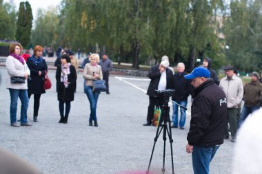 2 Ekim 2017 Cherkasy Bölgesi Ukraynalı kasabasında protesto eylemi