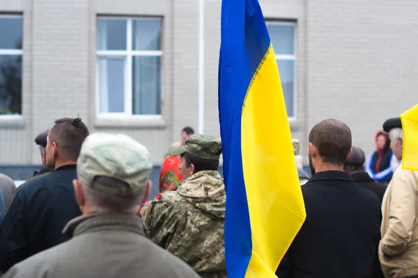 Acción de protesta en la ciudad ucraniana en la región de Cherkasy el 2 de octubre de 2017 — Foto de Stock