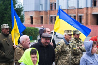 2 Ekim 2017 Cherkasy Bölgesi Ukraynalı kasabasında protesto eylemi