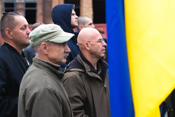 Protestactie in de Oekraïense stad in de regio Cherkasy op 2 oktober 2017 — Stockfoto