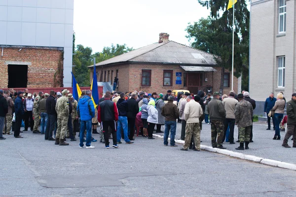 Protestactie in de Oekraïense stad in de regio Cherkasy op 2 oktober 2017 — Stockfoto