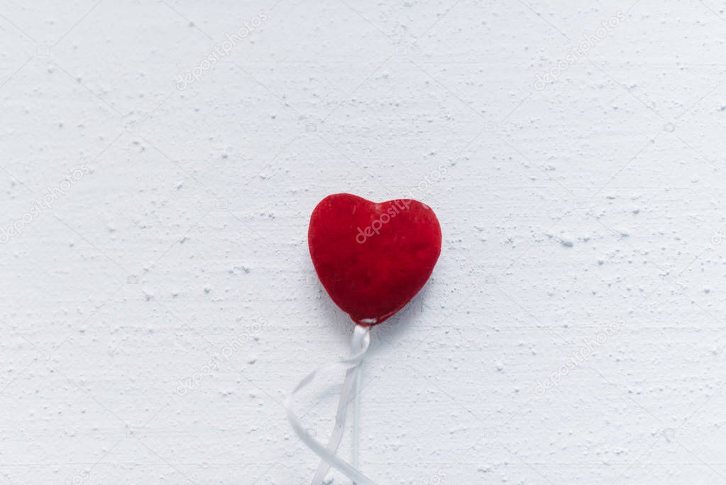 Red heart on a white background mocap.