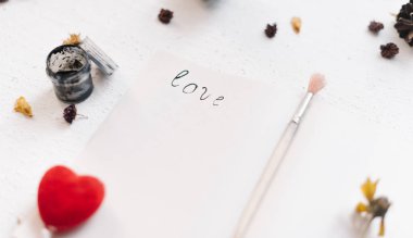 Natürmort kavramı St. Valentine's gün mocap için.