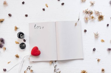 Natürmort kavramı St. Valentine's gün mocap için.
