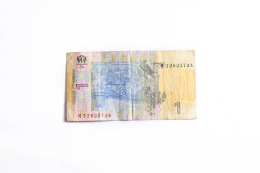 Beyaz zemin üzerinde bir Ukraynalı hryvnia izole.