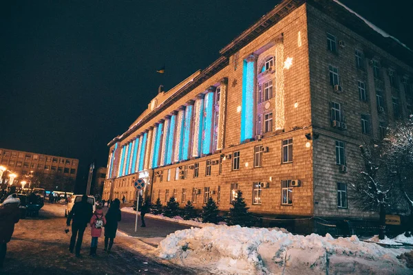 Ouverture du sapin de Noël dans la ville de Tcherkasy, Ukraine, 19 décembre 2018 — Photo