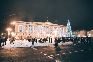 Ukrayna 'nın Cherkasy şehrindeki Noel ağacının açılışı, 19 Aralık 2018
