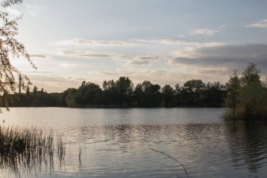 Yağmurdan önce kırsal alanda bahar akşamı manzarası