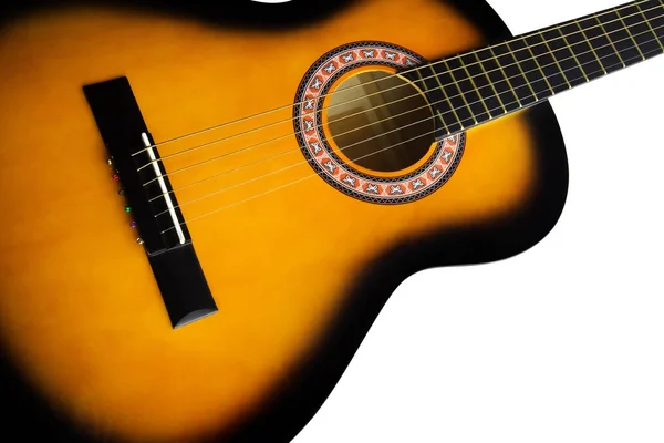 Gitar üzerinde beyaz bir arka plan, ayrı tut — Stok fotoğraf