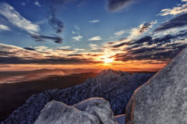 Ural Mountains, Taganay, Sunset clipart