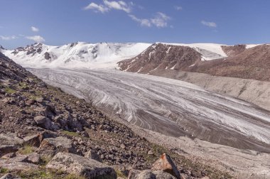 Dağlar ve buzullar güneşli havalarda peyzaj