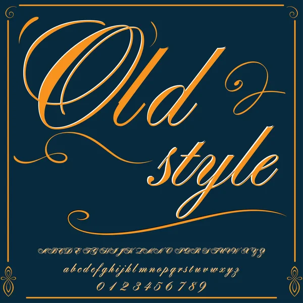 Lettertype Script lettertype oude stijl vintage script lettertype-Vector lettertype voor labels en elke--lettertypeontwerpen — Stockvector