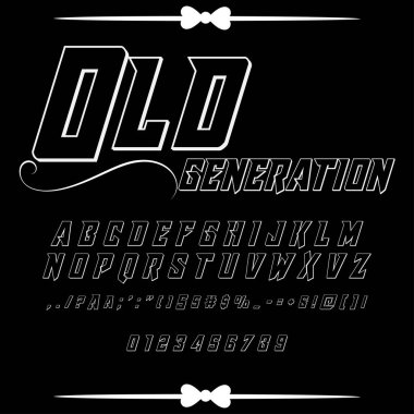 Komut dosyası yazı tipi Basma harf eski nesil vintage komut dosyası yazı tipi vektör yazı etiketleri için ve herhangi bir türü tasarımları