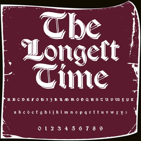 Font script typeface set named  The longest time Brush painted characters  lowercase and uppercase  Handwritten script font Typography alphabet for your designs — Stock Vector