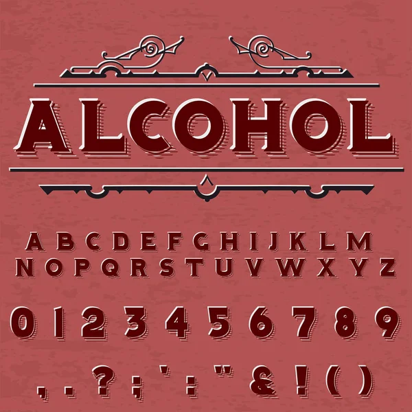 Script Font Typeface alcohol vintage script fonte Vector typeface para rótulos e qualquer tipo de desenhos — Vetor de Stock