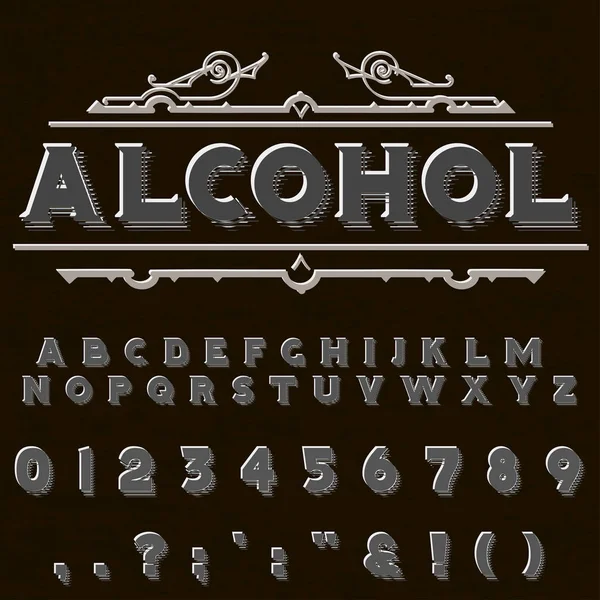 레이블에 대 한 글꼴 스크립트 서체 알코올 빈티지 스크립트 글꼴 벡터 글꼴 및 형식 디자인 — 스톡 벡터
