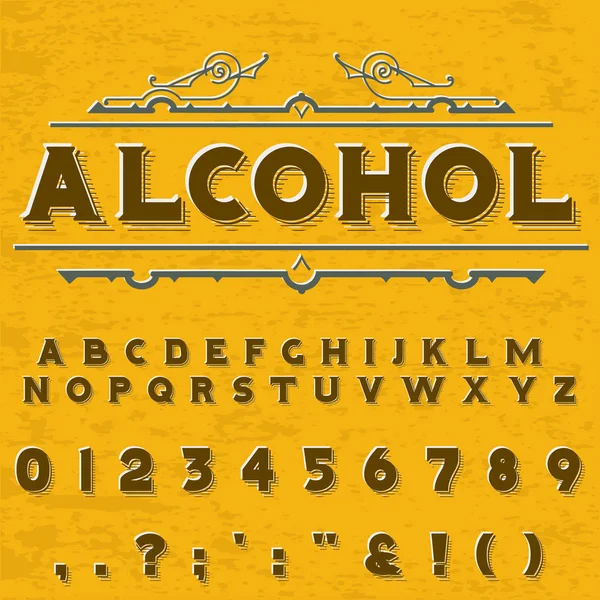 Script Font Typeface alcohol vintage-script font Vectortypeface para etiquetas y diseños de cualquier tipo — Vector de stock