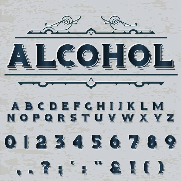 Czcionka skryptu alcoholvintage skrypt kroju czcionki Vectortypeface dla etykiet i any typ wzory — Wektor stockowy