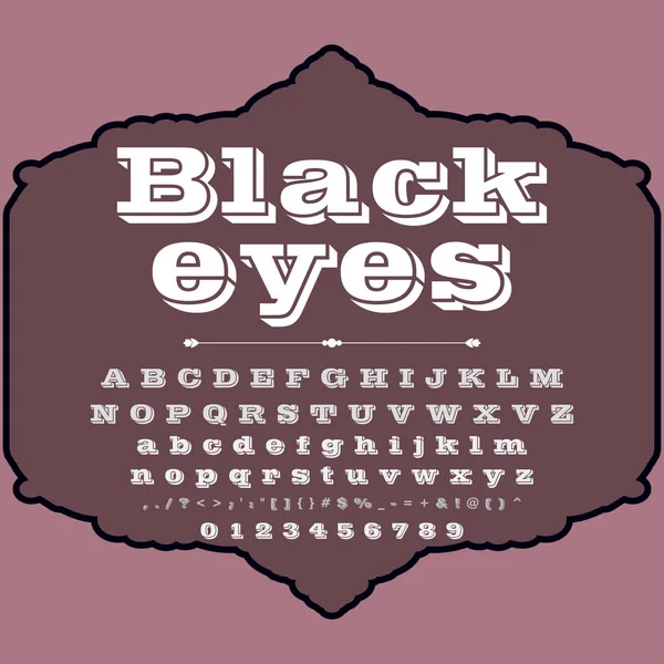 Script Font Typeface Black eyes vintage script font Caratteri vettoriali per etichette e qualsiasi tipo di disegno — Vettoriale Stock