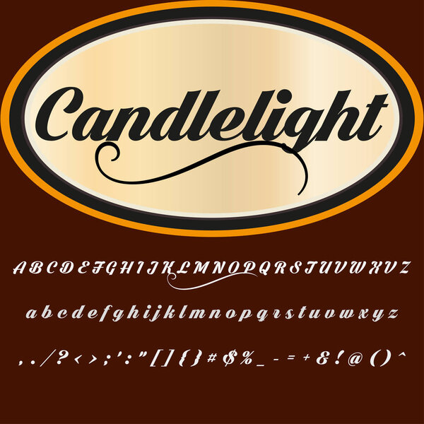 Script Font Typeface Candlelight vintage script font Vector typeface for labels and any type designs