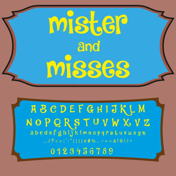 Mister γραμματοσειράς γραμματοσειρά σενάριο και δεσποινίδες vintage χειρόγραφο γραμματοσειρά διάνυσμα οικογένεια για ετικέτες και οποιαδήποτε σχέδια τύπου — Διανυσματικό Αρχείο