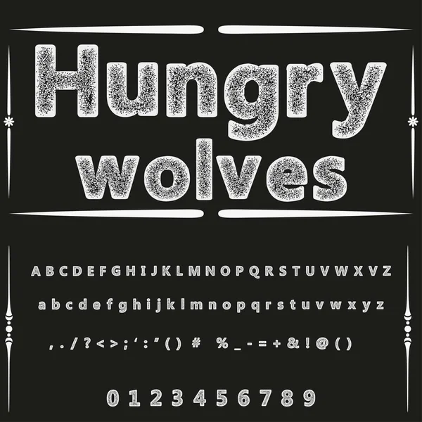 Script lettertype letterbeeld hongerige wolven vintage script lettertype Vector lettertype voor labels en elke lettertypeontwerpen — Stockvector