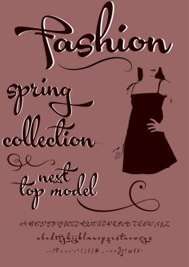 Yazı tipi komut dosyası yazı tipi kümesinin moda karakter boyalı fırça adlı küçük ve el yazısıyla yazılmış komut dosyası yazı tipi tipografi alfabe tasarımlarınız için büyük harf