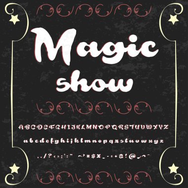 Magic adlı çizilmiş yazı göstermek fırça boyalı el karakterleri büyük harf ve küçük harf Handwritten-script-yazı tipi tipografi-alfabe-senin - tasarımlar için