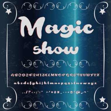 Sihir gösterisi komut dosyası yazı tipi Basma harf vintage yazı tipi vektör yazı etiketleri için komut dosyası ve yazın - tasarımlar