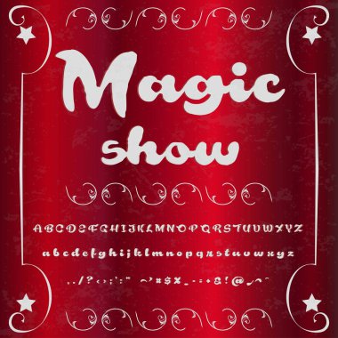 Sihir gösterisi komut dosyası yazı tipi Basma harf vintage komut dosyası yazı tipi vektör yazı etiketleri için ve herhangi bir türü tasarımları