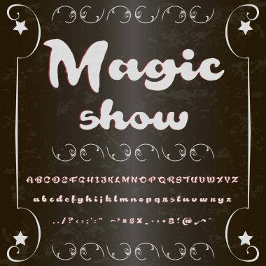 Sihir gösterisi komut dosyası yazı tipi Basma harf vintage komut dosyası yazı tipi vektör yazı etiketleri için ve herhangi bir-tür - tasarımlar