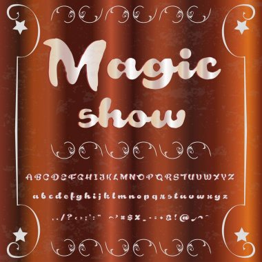 Komut dosyası yazı tipi Basma harf vintage Sihir gösterisi komut dosyası yazı tipi vektör yazı için - etiket ve herhangi bir türü tasarımları