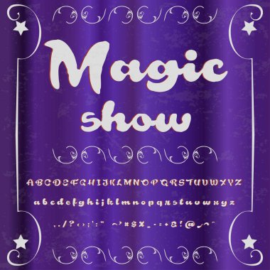 Komut dosyası yazı tipi Basma harf vintage Sihir gösterisi komut dosyası yazı tipi vektör yazı için - etiket ve herhangi bir türü-motifler