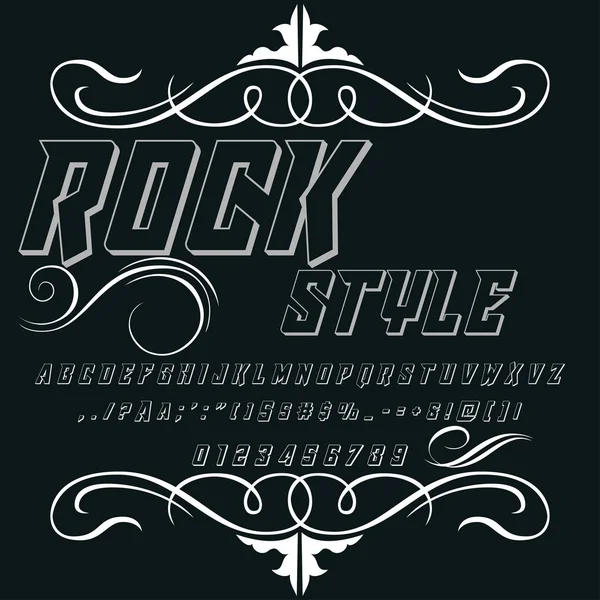 Script Font Typeface rock style vintage script font Vector typeface para etiquetas e desenhos de qualquer tipo — Vetor de Stock