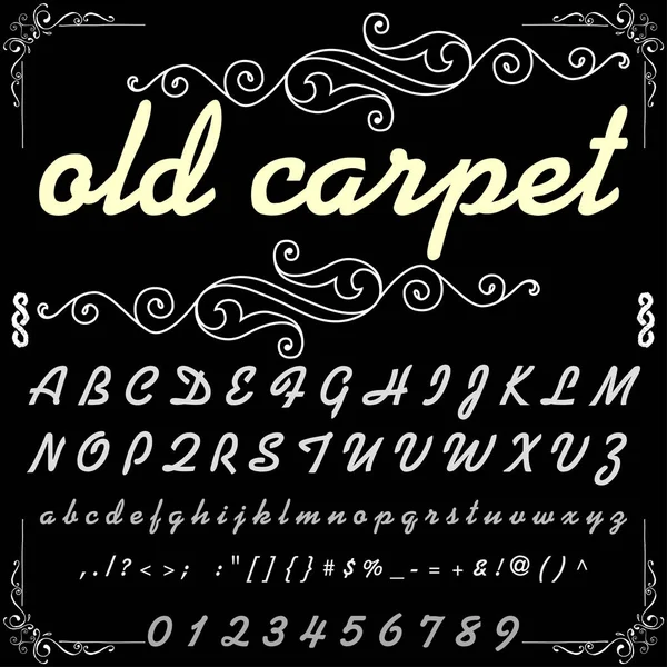 Script Font Typeface old carpet-vintage script fonte Vector typeface para rótulos e projetos de qualquer tipo —  Vetores de Stock