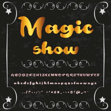 Yazı tipi komut dosyası yazı Sihir gösterisi vintage komut dosyası yazı tipi vektör yazı etiketleri için ve herhangi bir türü-motifler