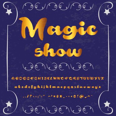 Yazı tipi komut dosyası yazı Sihir gösterisi vintage komut dosyası yazı tipi vektör yazı için-etiket ve herhangi bir türü-motifler