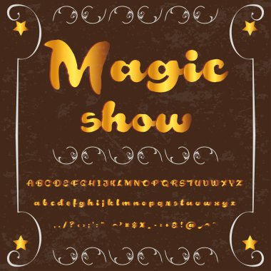 Yazı tipi komut dosyası yazı Sihir gösterisi vintage komut dosyası yazı tipi vektör - yazı için-etiket ve herhangi bir türü-motifler