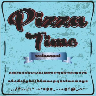 Pizza zamanı yazı tipi komut dosyası yazı vintage komut dosyası yazı tipi vektör - yazı için-etiket ve herhangi yazın tasarımlar