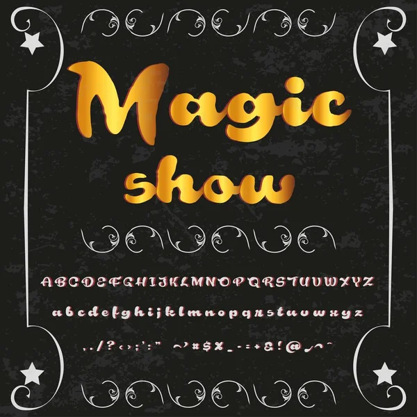 Yazı tipi komut dosyası yazı Sihir gösterisi vintage komut dosyası yazı tipi vektör yazı etiketleri için ve herhangi bir türü-motifler