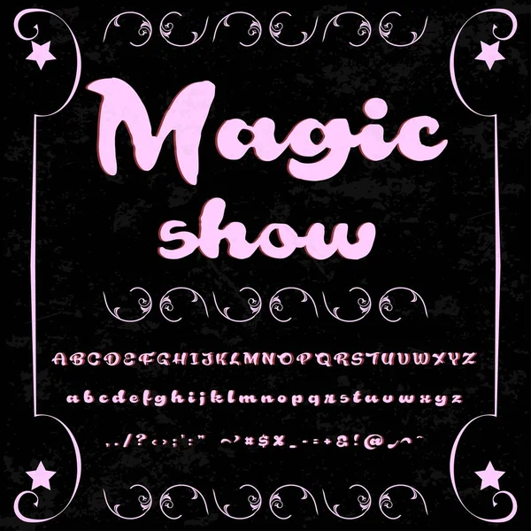 Magic adlı elle çizilmiş yazı göstermek boyalı karakterleri küçük harfe ve elle yazılmış komut dosyası yazı tipi tipografi-alfabe kişisel tasarımlar için büyük harf fırça