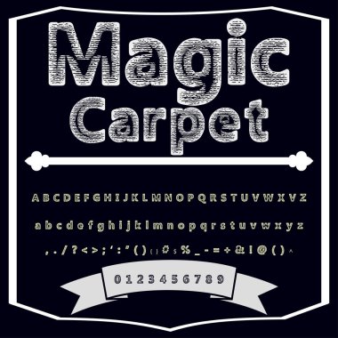 Komut dosyası yazı tipi yazı sihirli halı vintage komut dosyası yazı tipi vektör yazı etiketleri için ve herhangi bir türü tasarımları