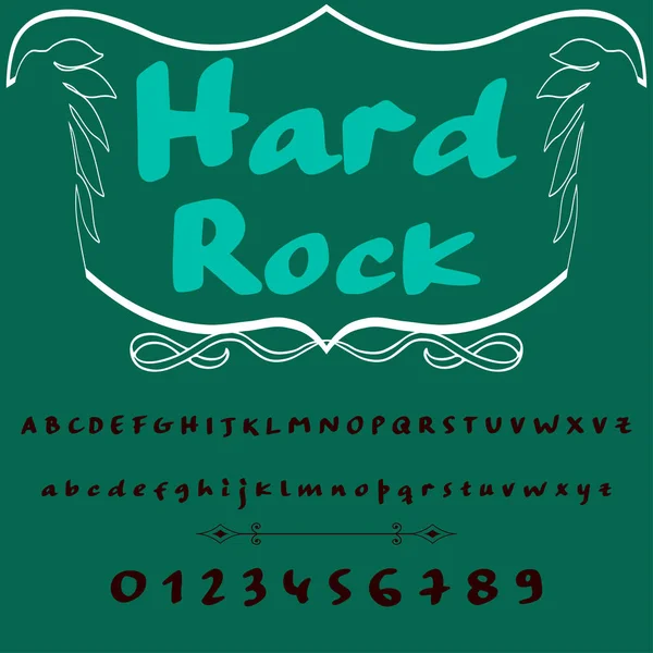 Script Font Typeface Hard Rock vintage script fonte Vector-typeface para rótulos e projetos de qualquer tipo — Vetor de Stock