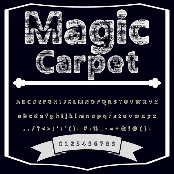 Komut dosyası yazı tipi yazı sihirli halı vintage komut dosyası yazı tipi vektör yazı etiketleri için ve herhangi bir türü tasarımları