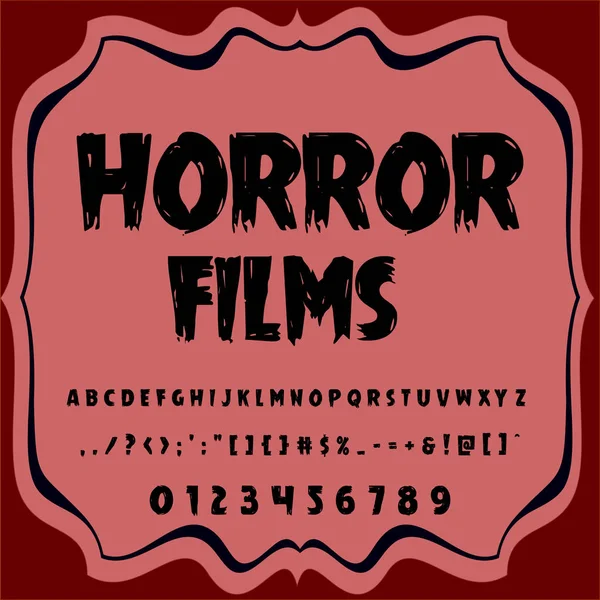 Skriptschrift Horrorfilme Vintage Skript Schriftvektorschrift für Etiketten und beliebige Typendesigns — Stockvektor
