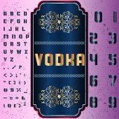 vodka kézírás betűkészlet betűkép vintage vektor betűtípus címkék script, és minden típus - tervez